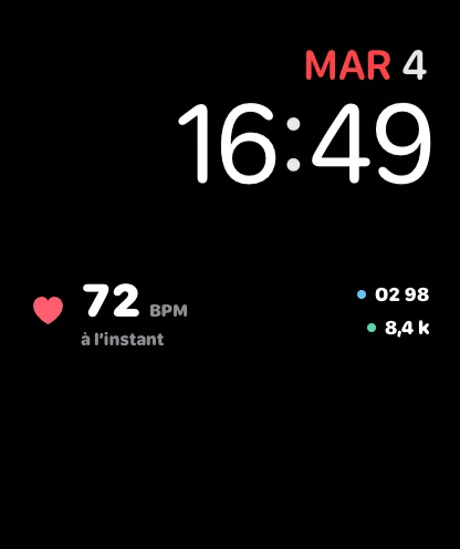 Complication Pulse Triad avec fréquence cardiaque, oxygène et pas