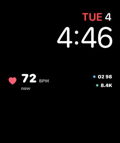 Pulse Triad complication with heart rate, oxygen, and steps