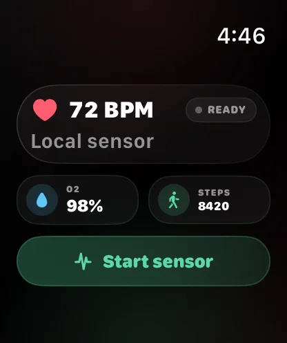 Pulse Vitals view on Apple Watch