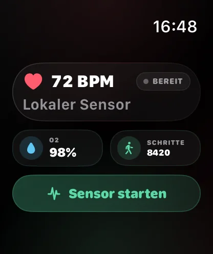 Pulse-Werteansicht auf der Apple Watch